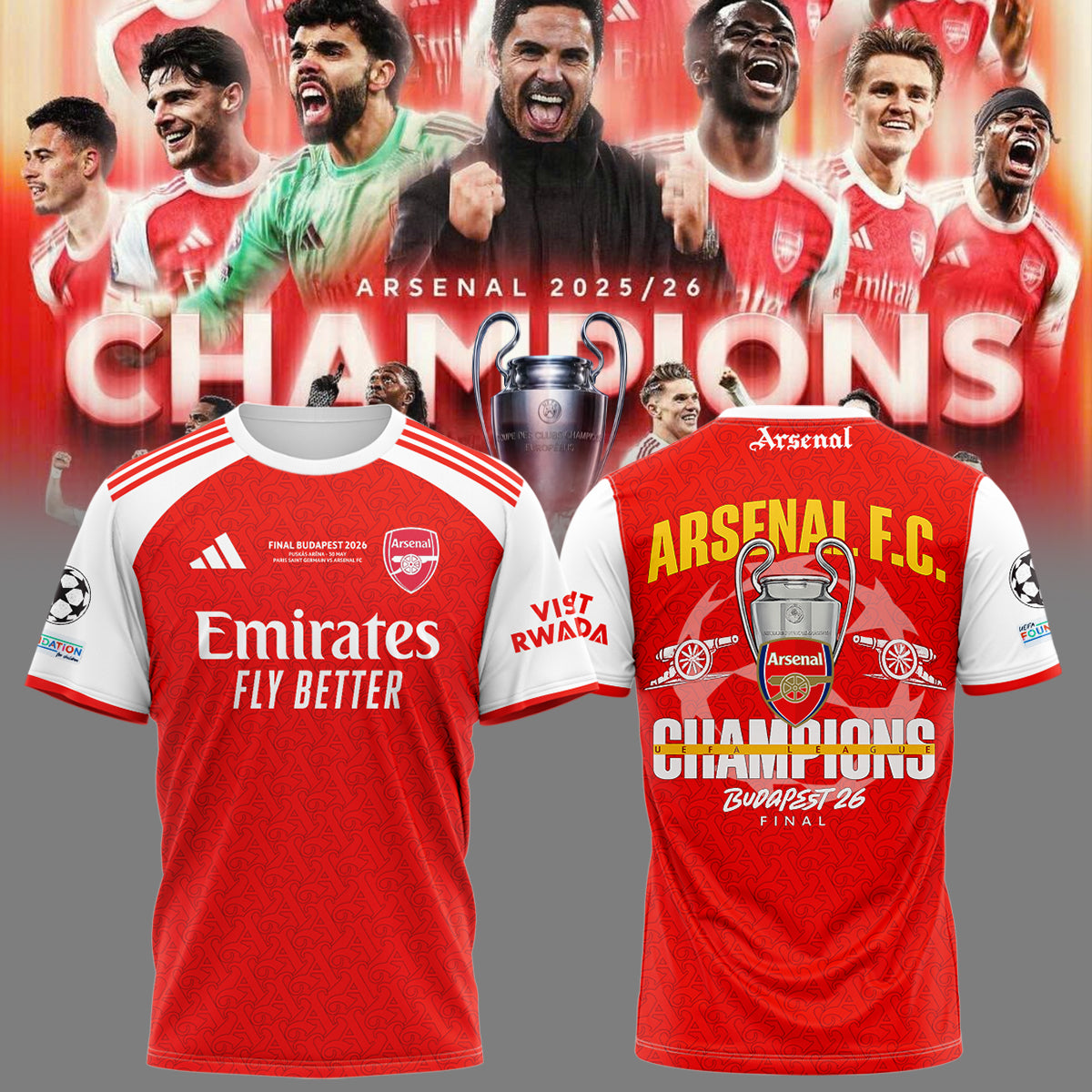 ,,Arsenal Champions League Winners 25/26 Jersey