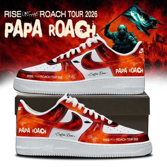 ,,Papa Roach “Rise of the Roach Tour” 2026 Signed – Shoes 1-2
