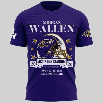 Exclusive Version Baltimore Ravens x Morgan Wallen Tshirt 2026