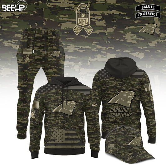 Carolina Panthers Camo 2025 Salute to Service Limited Edition Combo Hoodie