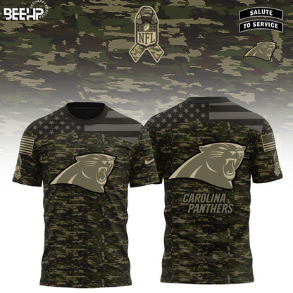 Carolina Panthers Camo 2025 Salute to Service Limited Edition Combo T-Shirt
