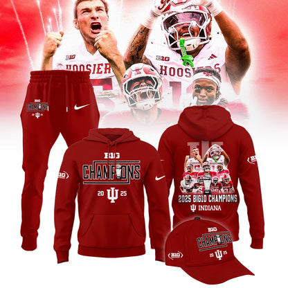 Indiana Hoosiers Football Big Ten Championship Combo Hoodie