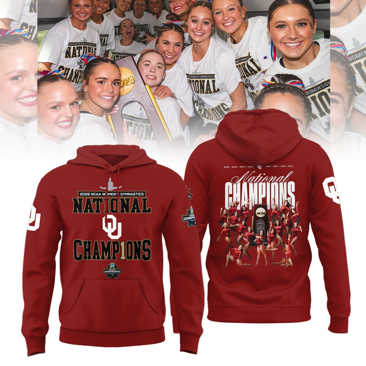 Oklahoma Women's Gymnastics 2026 NCAA National Champions Hoodie
