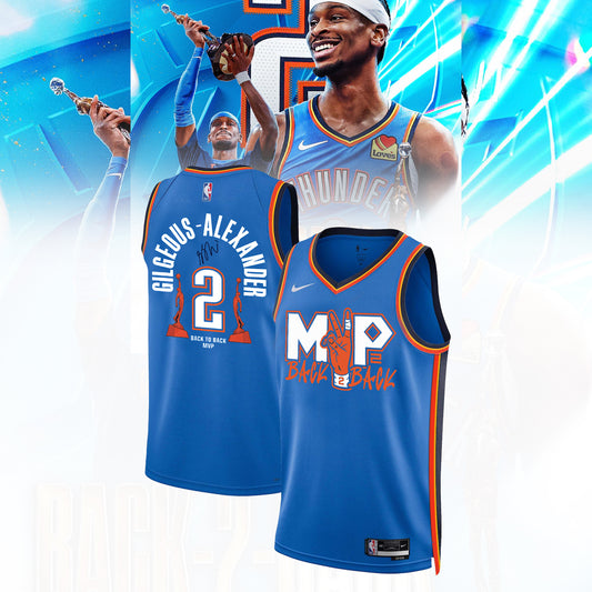 Limited Edition OKC Shai Gilgeous Back to Back 2026 MVP Basketball Jersey