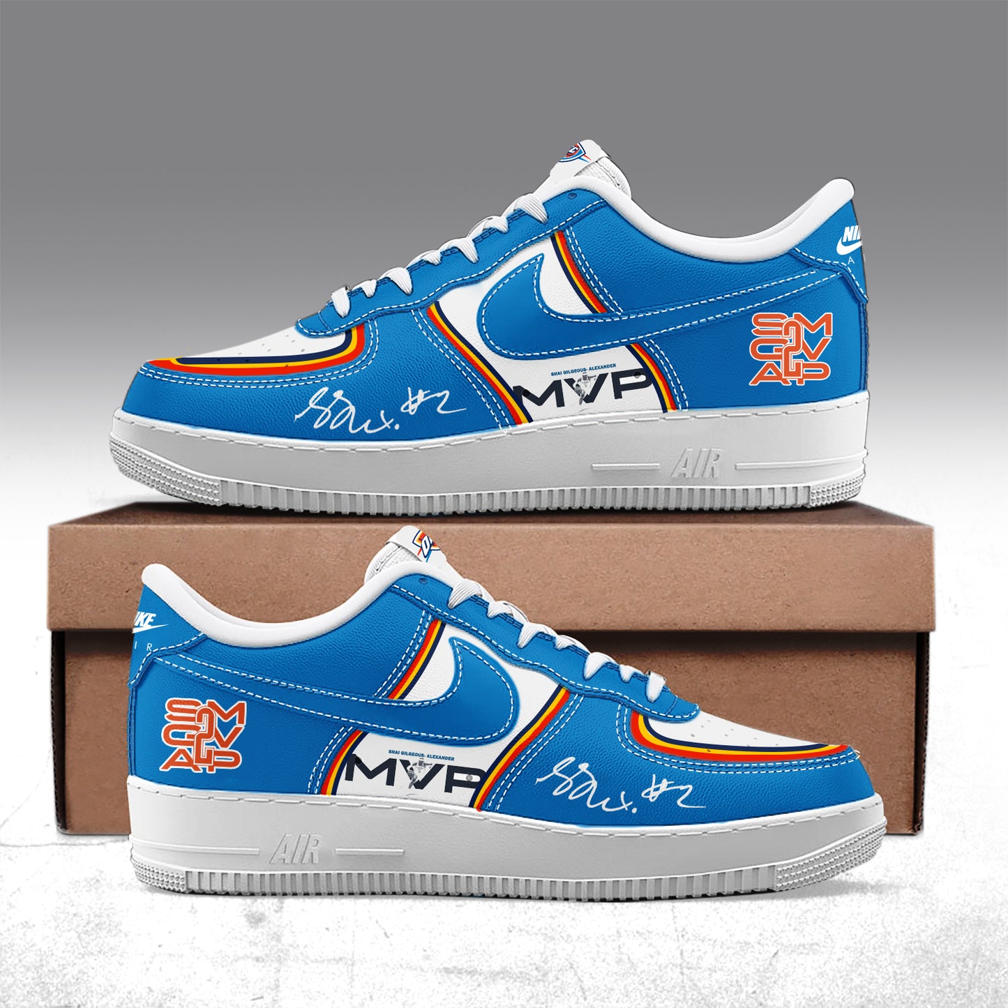 Limited Edition OKC Shai Gilgeous Back to Back 2026  MVP AF1 Sneakers