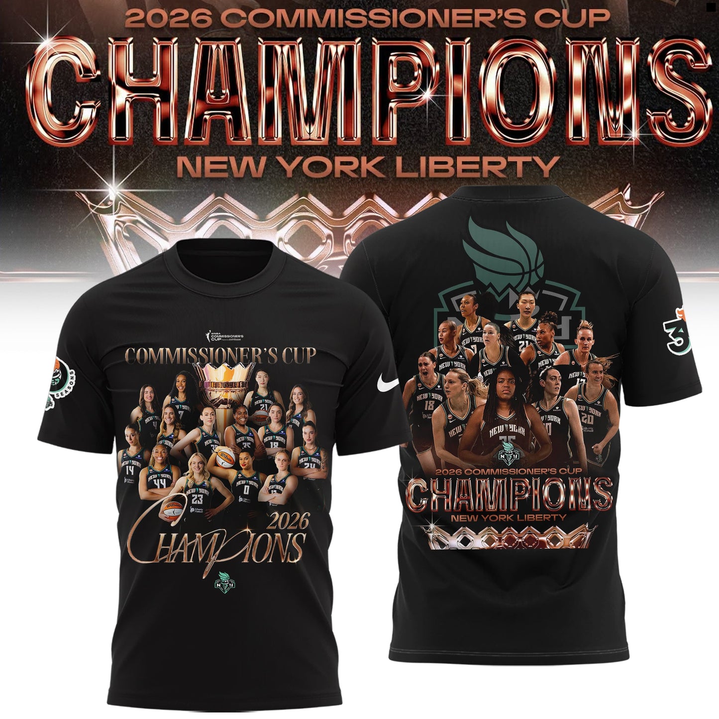 Limited Edition NY Liberty 2026 Commissioner’s Cup Champions Shirt