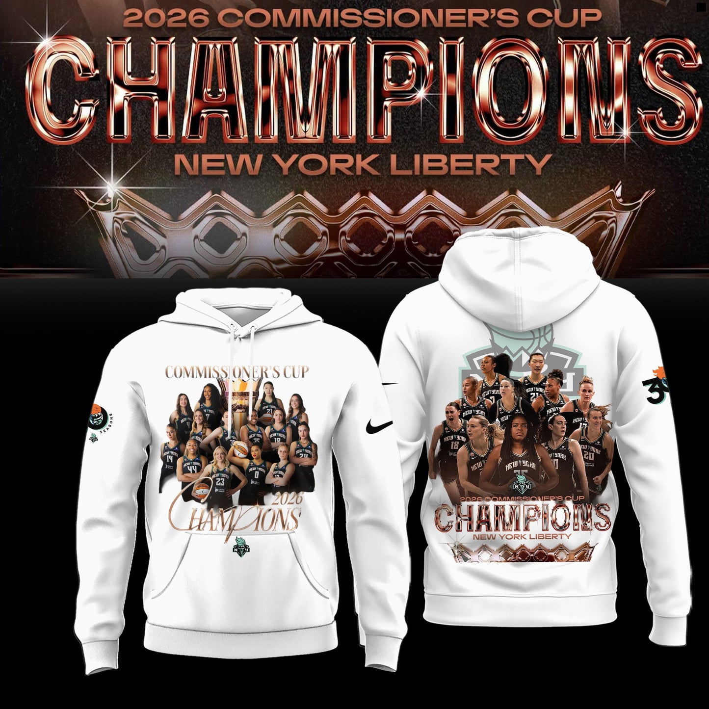 Liberty 🗽2026 Commissioner’s Cup Champions 🏀🏆 Hoodie