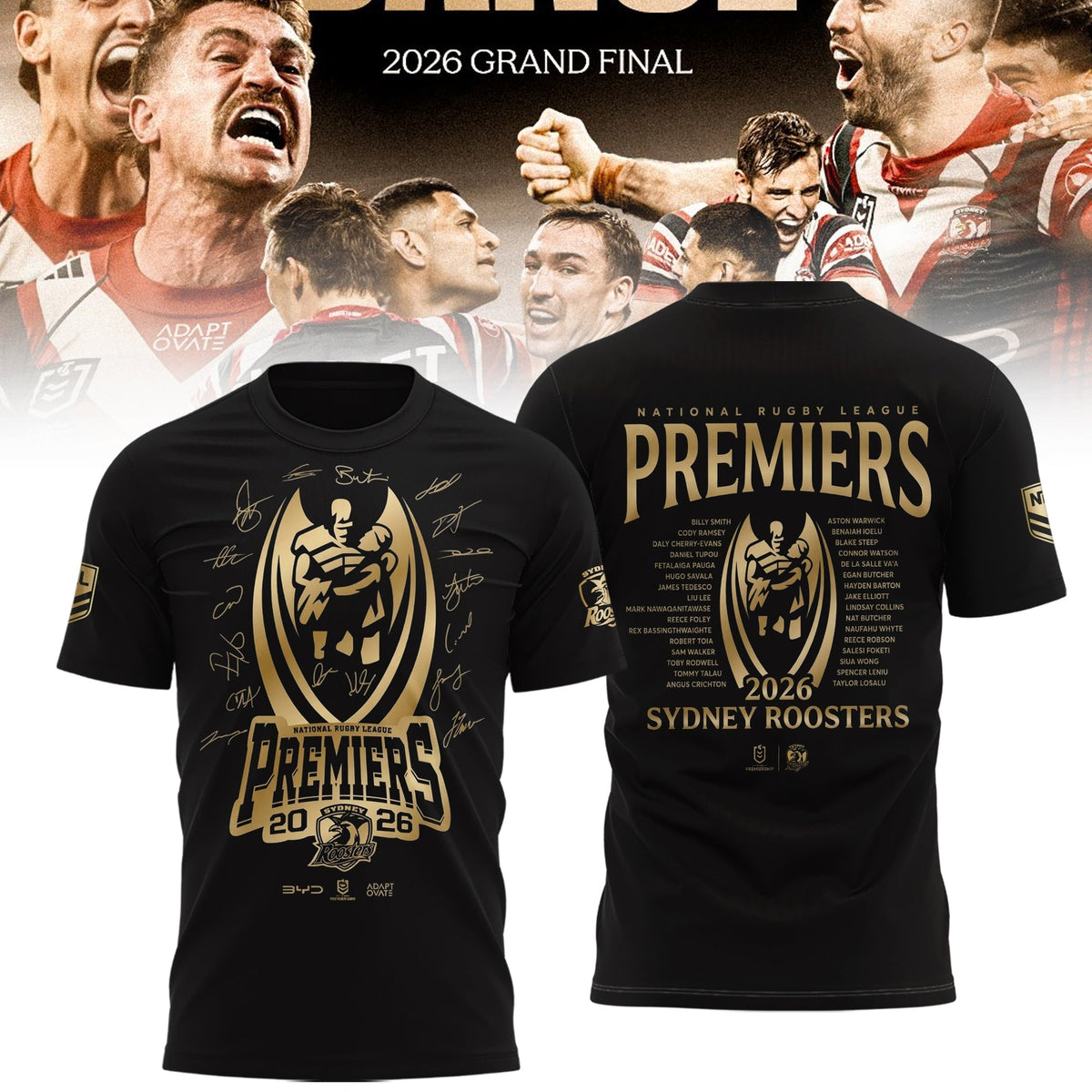 Limited Edition Sydney Roosters NRL Premiers 2026 Shirt