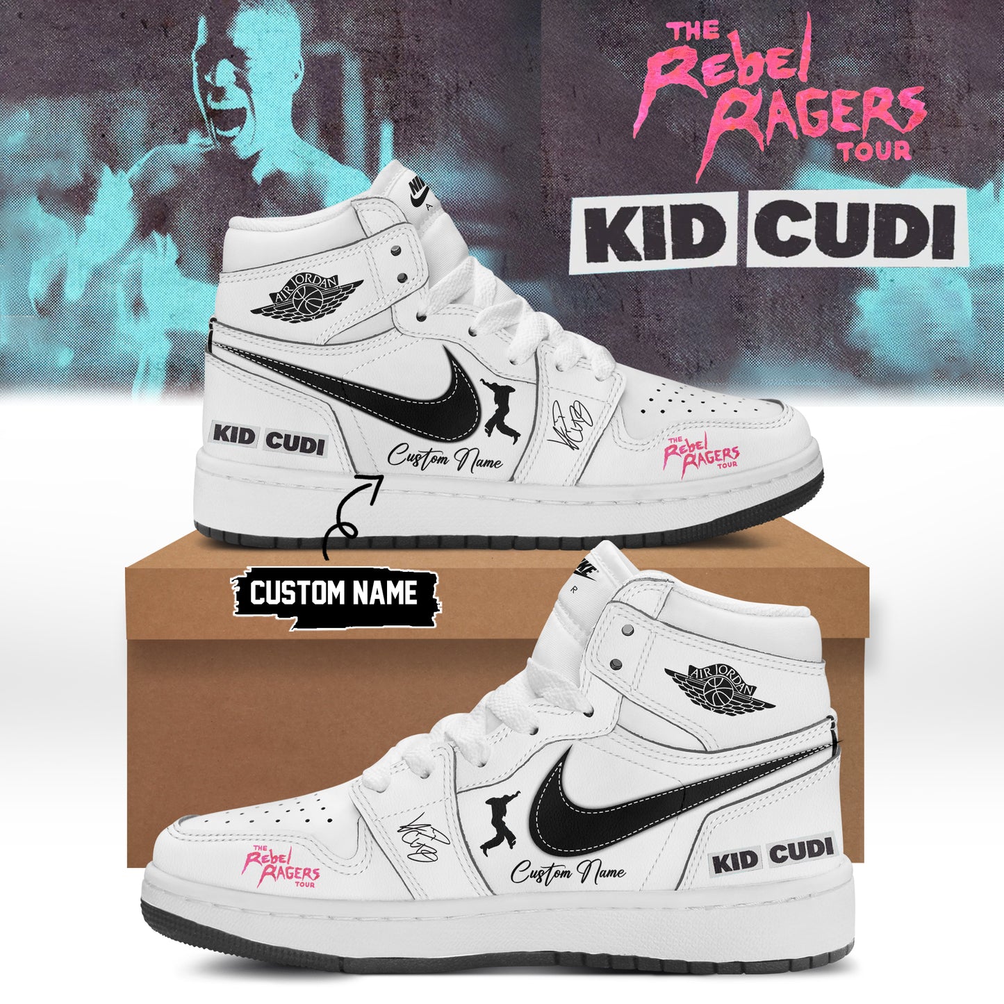 ,.KID CUDI ”The Rebel Ragers Tour 2026” Limited Edition Signature – Shoes 11
