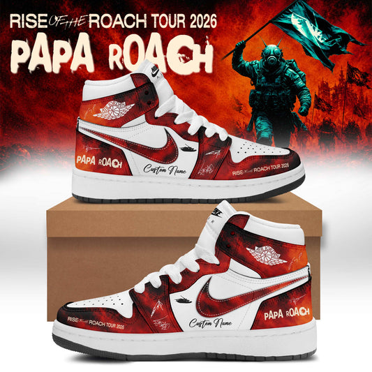 ,,Papa Roach “Rise of the Roach Tour” 2026 Signed – Shoes 1-2