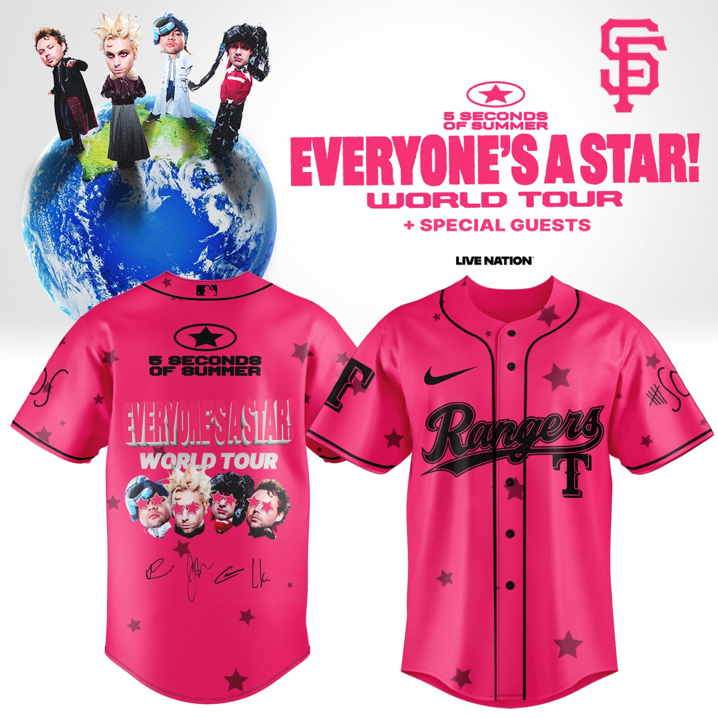 .Baseball US x 5SOS EVERYONE’S A STAR! World Tour Jersey