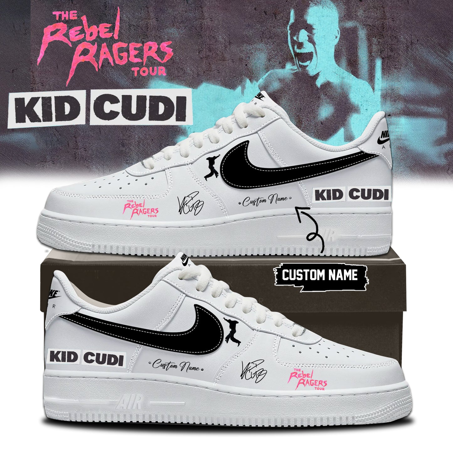 ,.KID CUDI ”The Rebel Ragers Tour 2026” Limited Edition Signature – Shoes 11