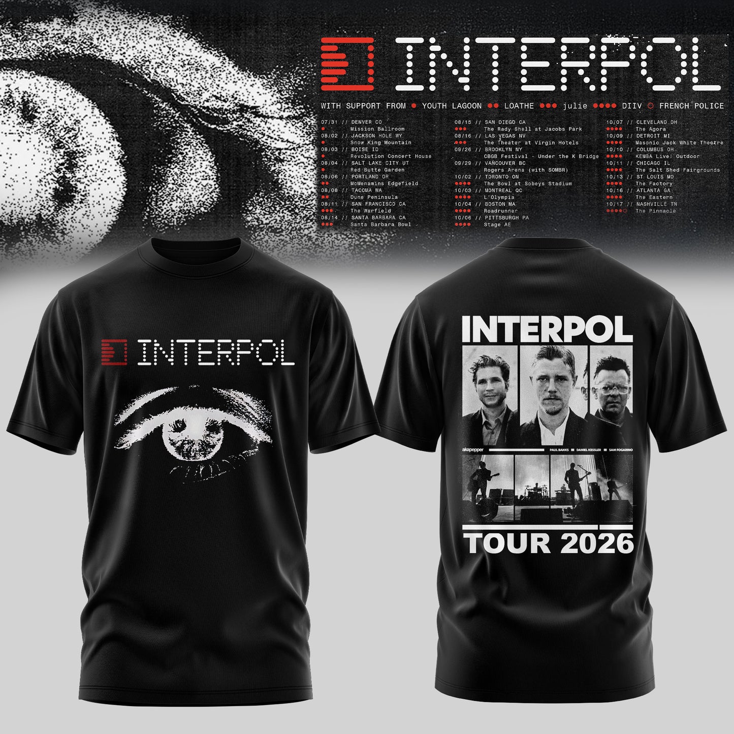 INTERPOL NORTH AMERICA TOUR 2026 T-shirt