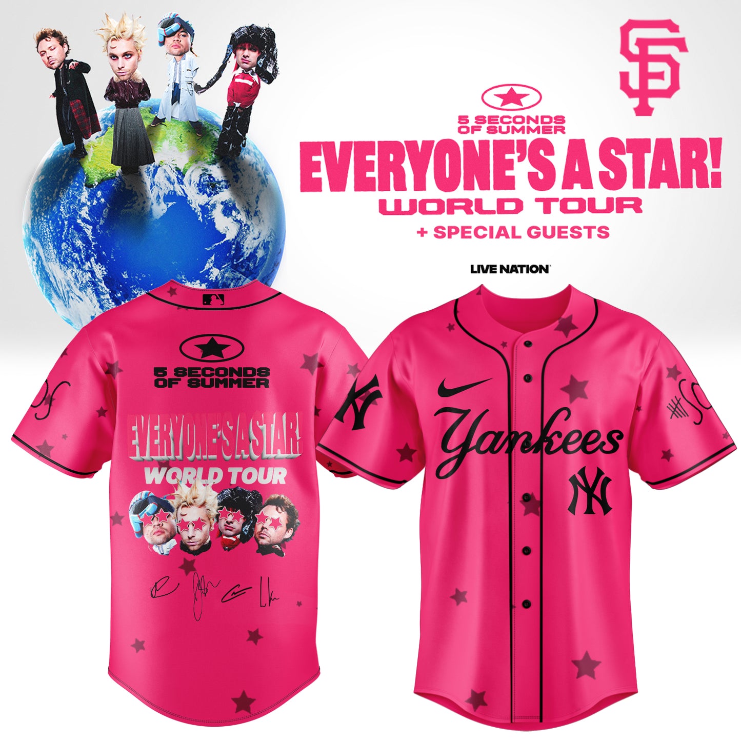 .Baseball US x 5SOS EVERYONE’S A STAR! World Tour Jersey