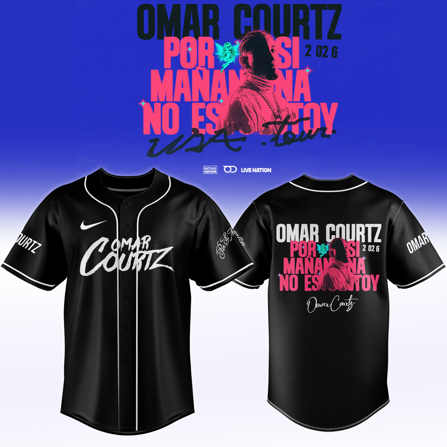,,..Omar Courtz “Por Si Mañana No Estoy” World Tour 2026 Signed – Jersey