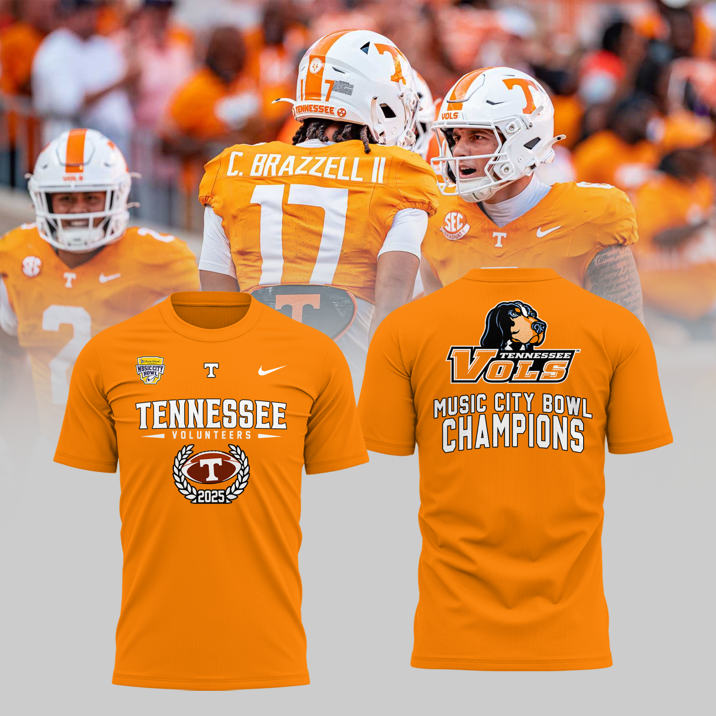 TENNESSEE – LIBERTY MUTUAL MUSIC CITY BOWL CHAMPIONS 2025 TShirt