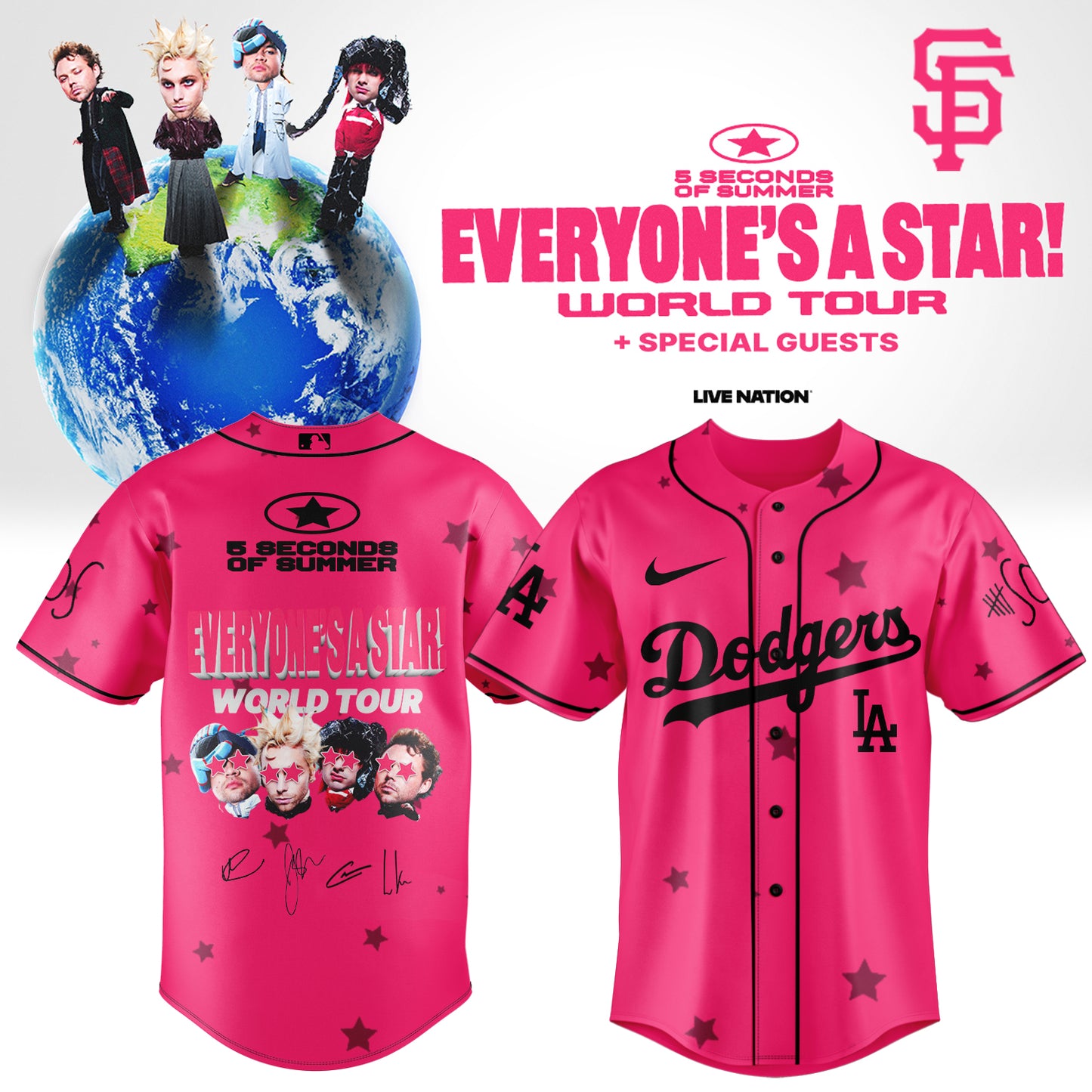.Baseball US x 5SOS EVERYONE’S A STAR! World Tour Jersey