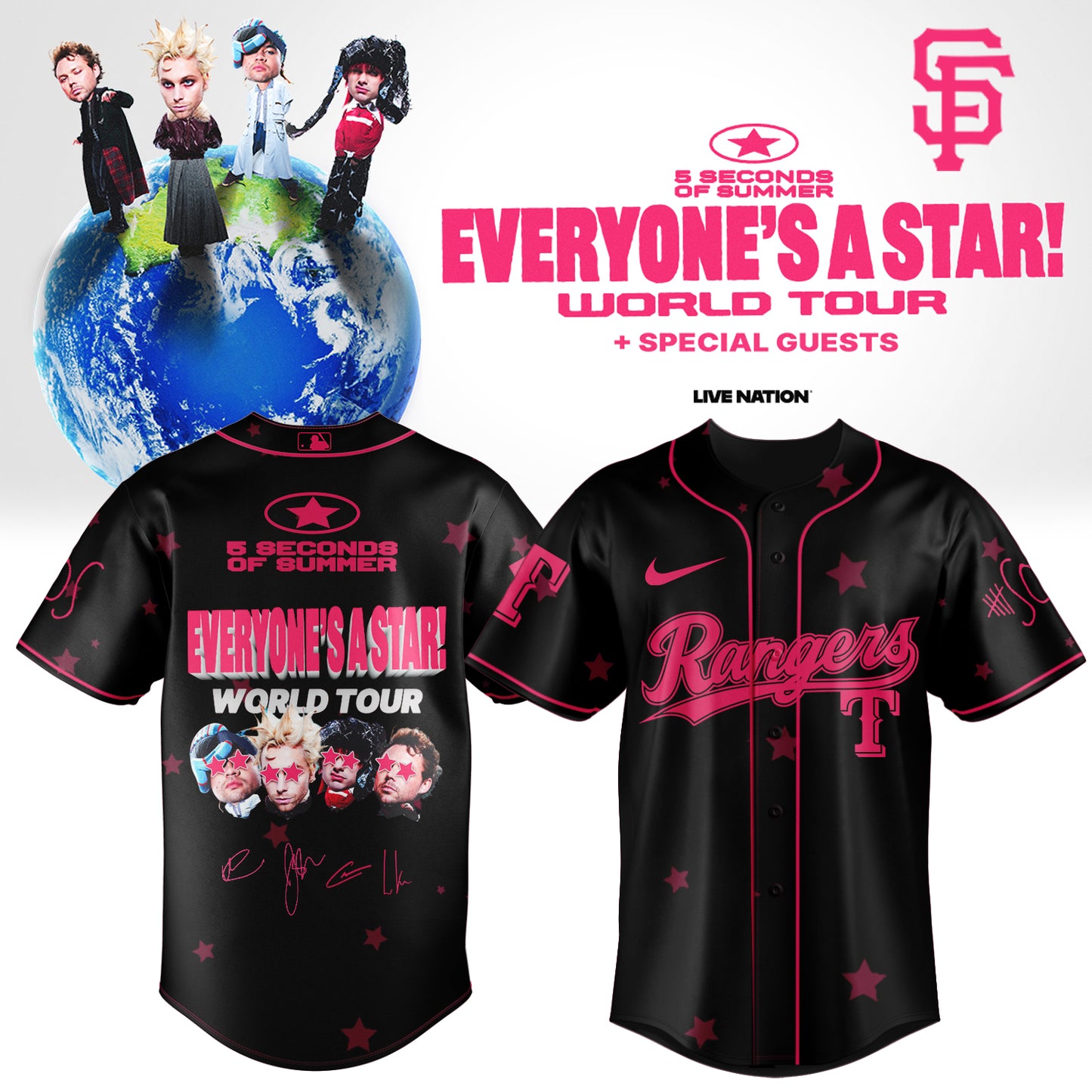 .Baseball US x 5SOS EVERYONE’S A STAR! World Tour Jersey