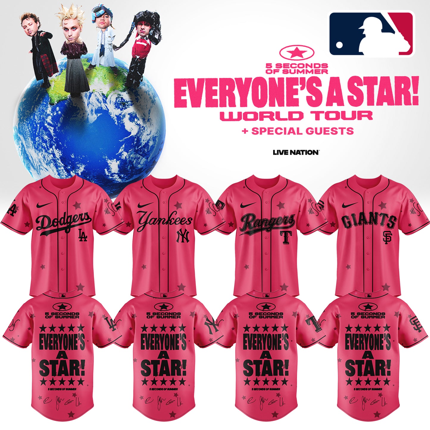 .Baseball US x 5SOS EVERYONE’S A STAR! World Tour Jersey