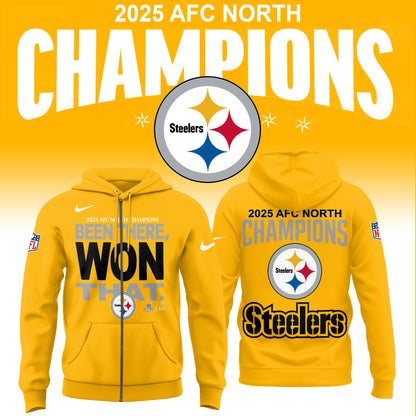 Pittsburgh Steelers 2025 AFC North Division Champions Limited Edition Zip Hoodie