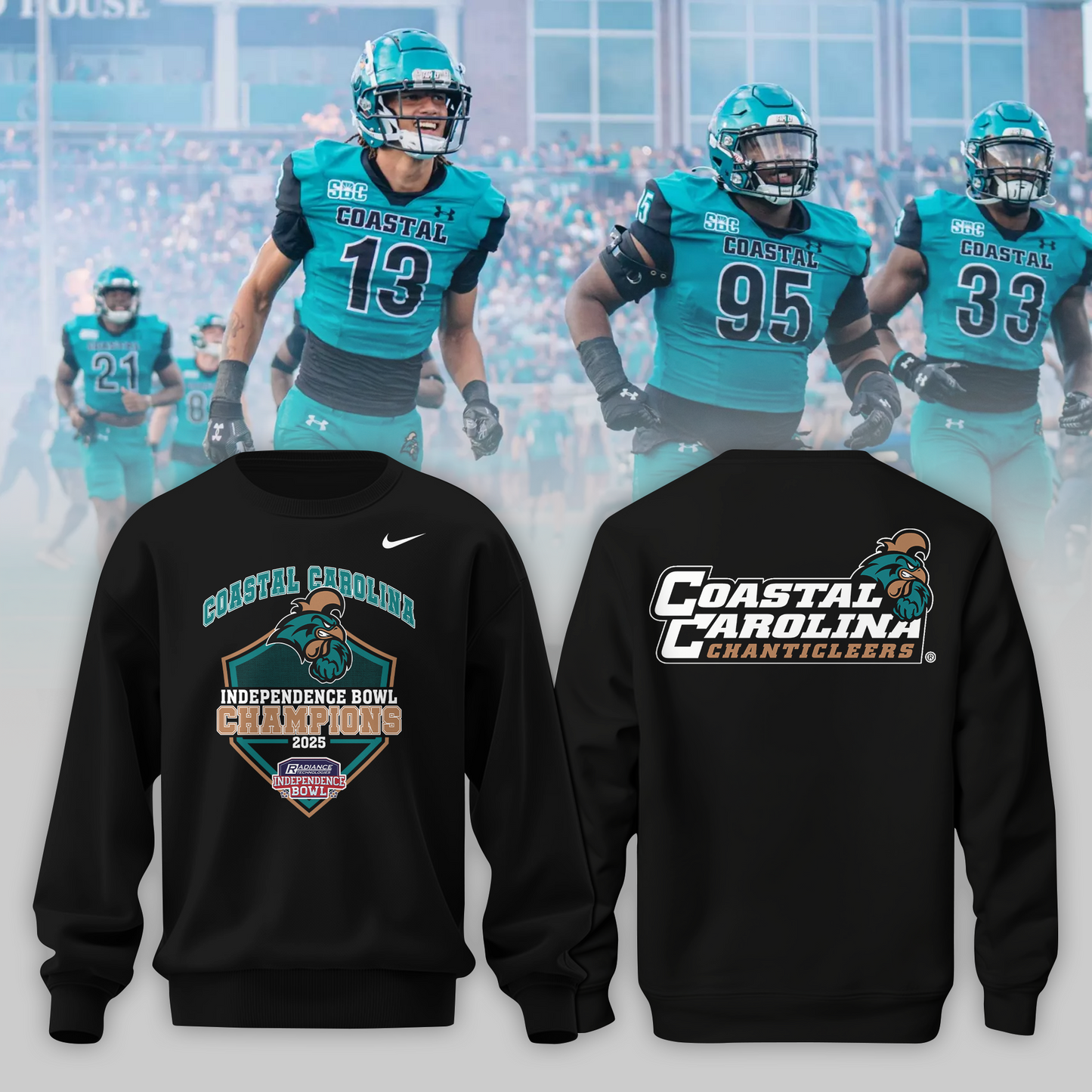 COASTAL CAROLINA – CHAMPIONS 2025  RADIANCE TECHNOLOGIES INDEPENDENCE BOWL Sweater