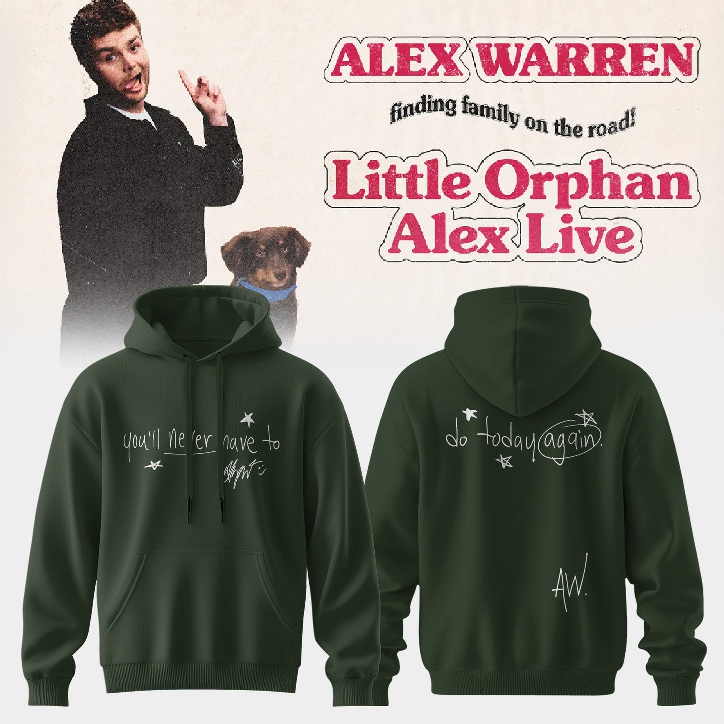 ,.Alex Warren’s “Little Orphan Alex” Tour Hoodie