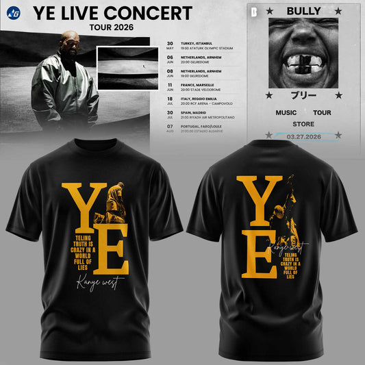 Bully Live Concert Tour 2026 Premium 3D T-Shirt – Vintage Black