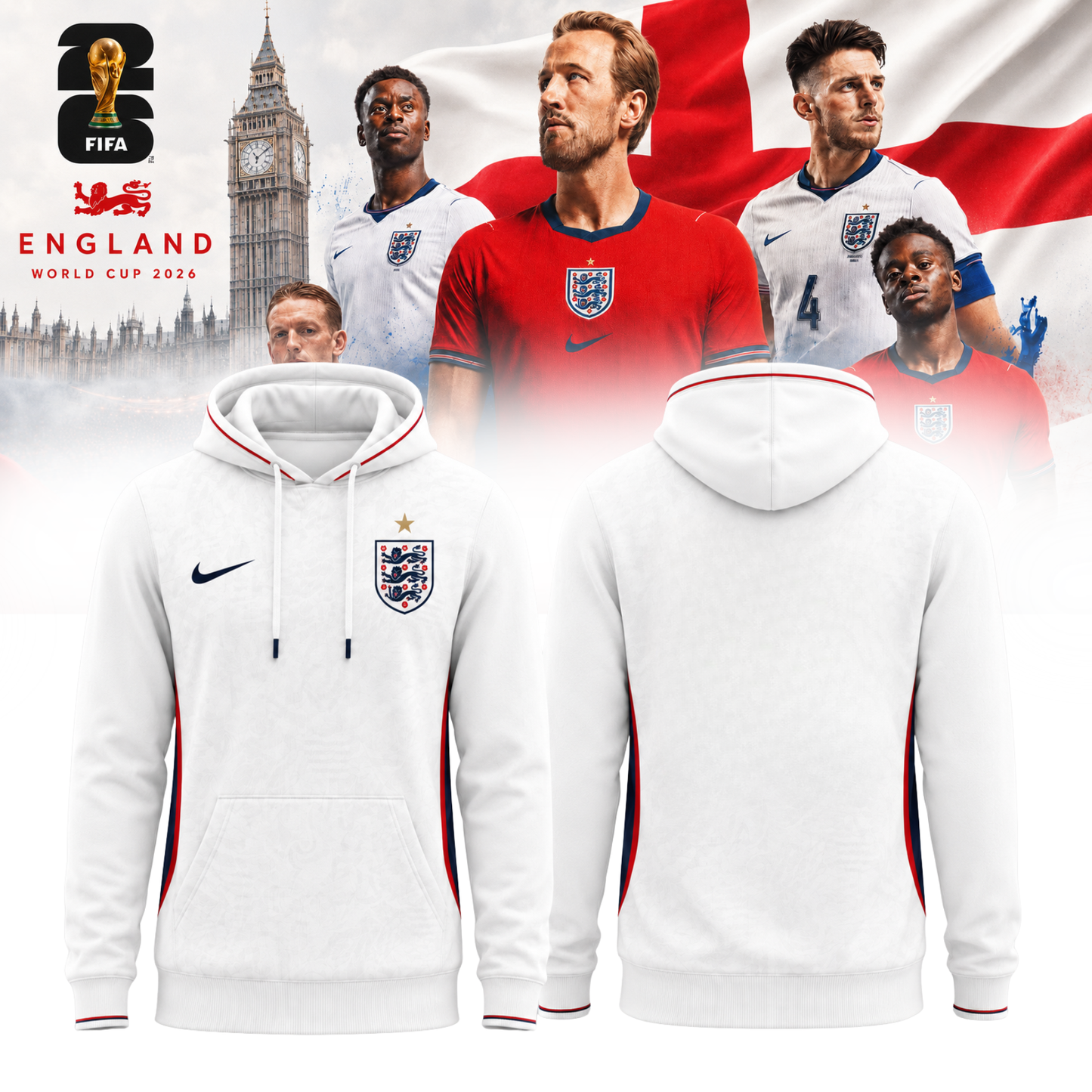 England x Fifa World Cup 2026 Hoodie