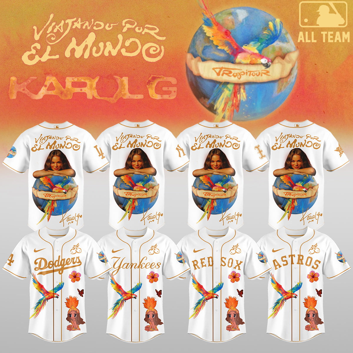 Karol G x Baseball– Nos Vamos de Tour JERSEY(All Team )