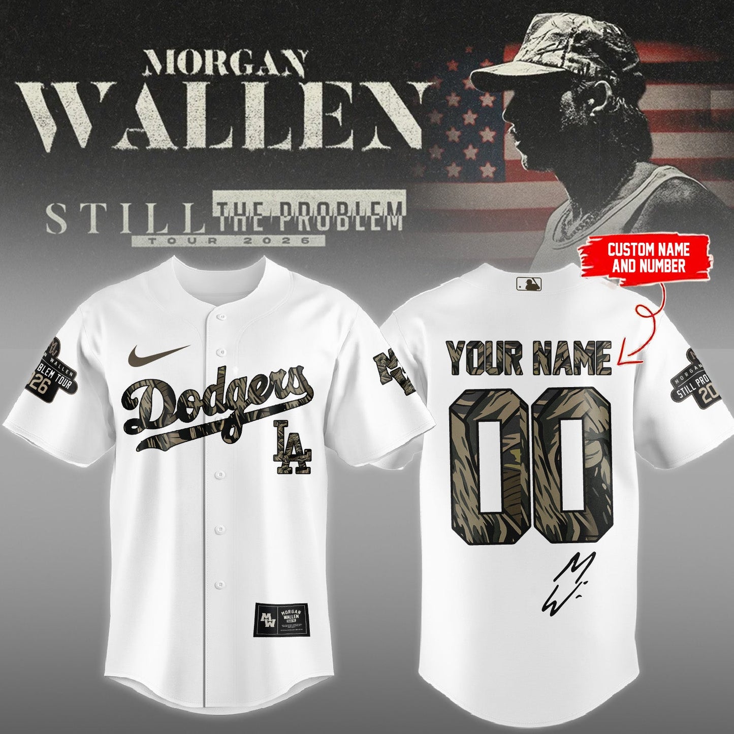 ALL TEAM x Morgan Wallen Still Problem Tour Jersey (Custom Name & Number)
