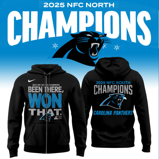 .Carolina Panthers 2025 NFC North Division Champions Limited Edition Zip Hoodie