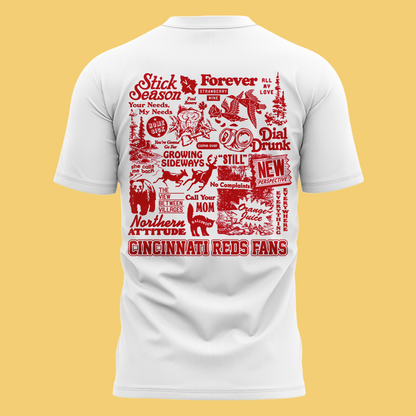 Limited Edtion Noah Kahan x Cincinnati Reds White Tshirt 2026