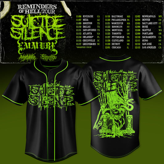 Suicide Silence Reminders Of Hell Tour Baseball Jersey