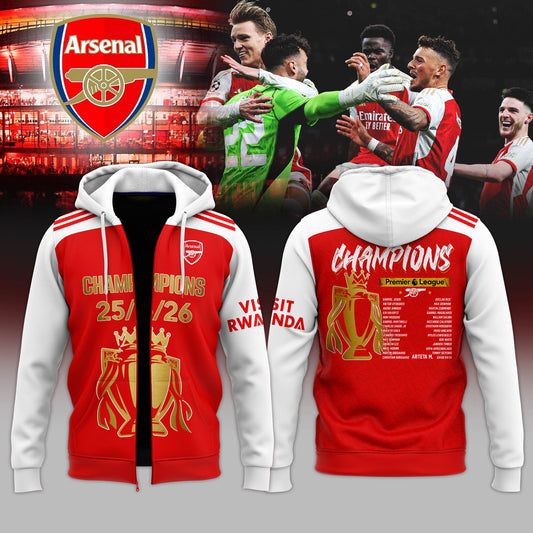 Arsenal Premier League Champions 25/26 ZipHoodie Limited Edition