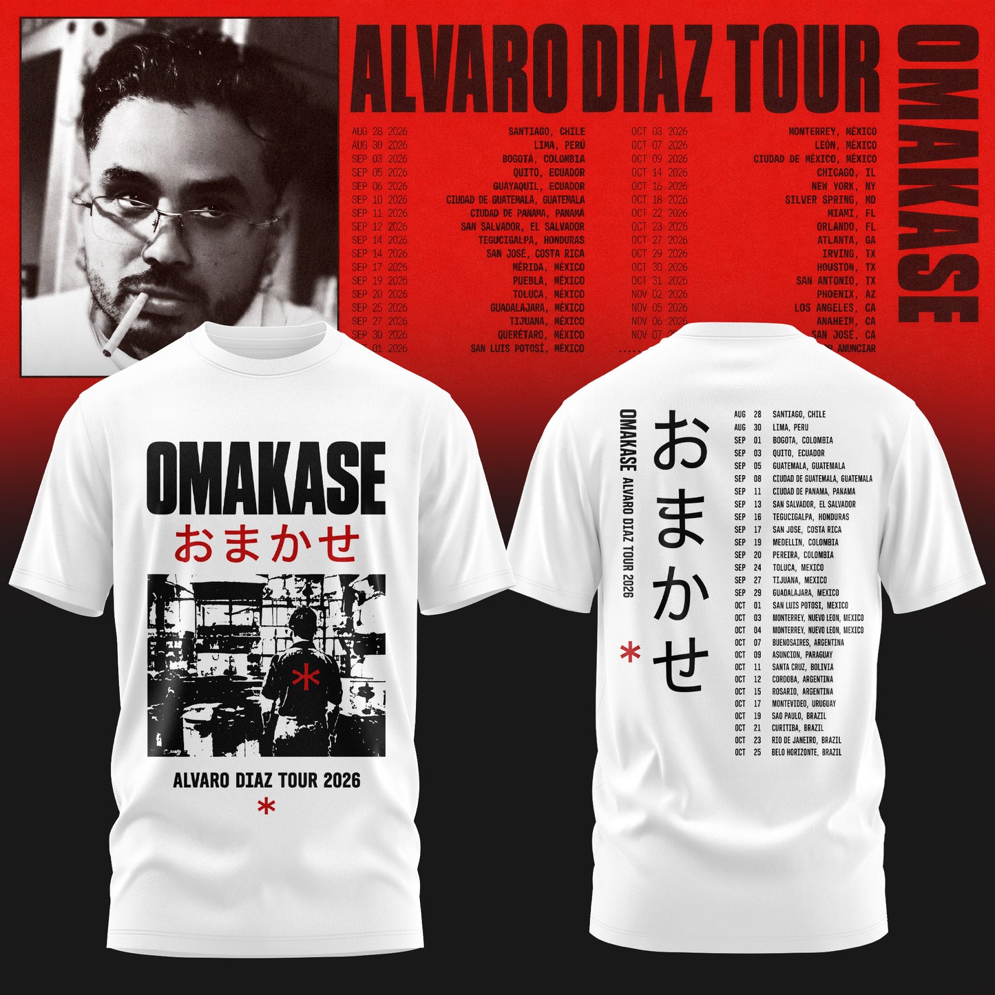 Álvaro Díaz Omakase 2026 Tour Merch Tee
