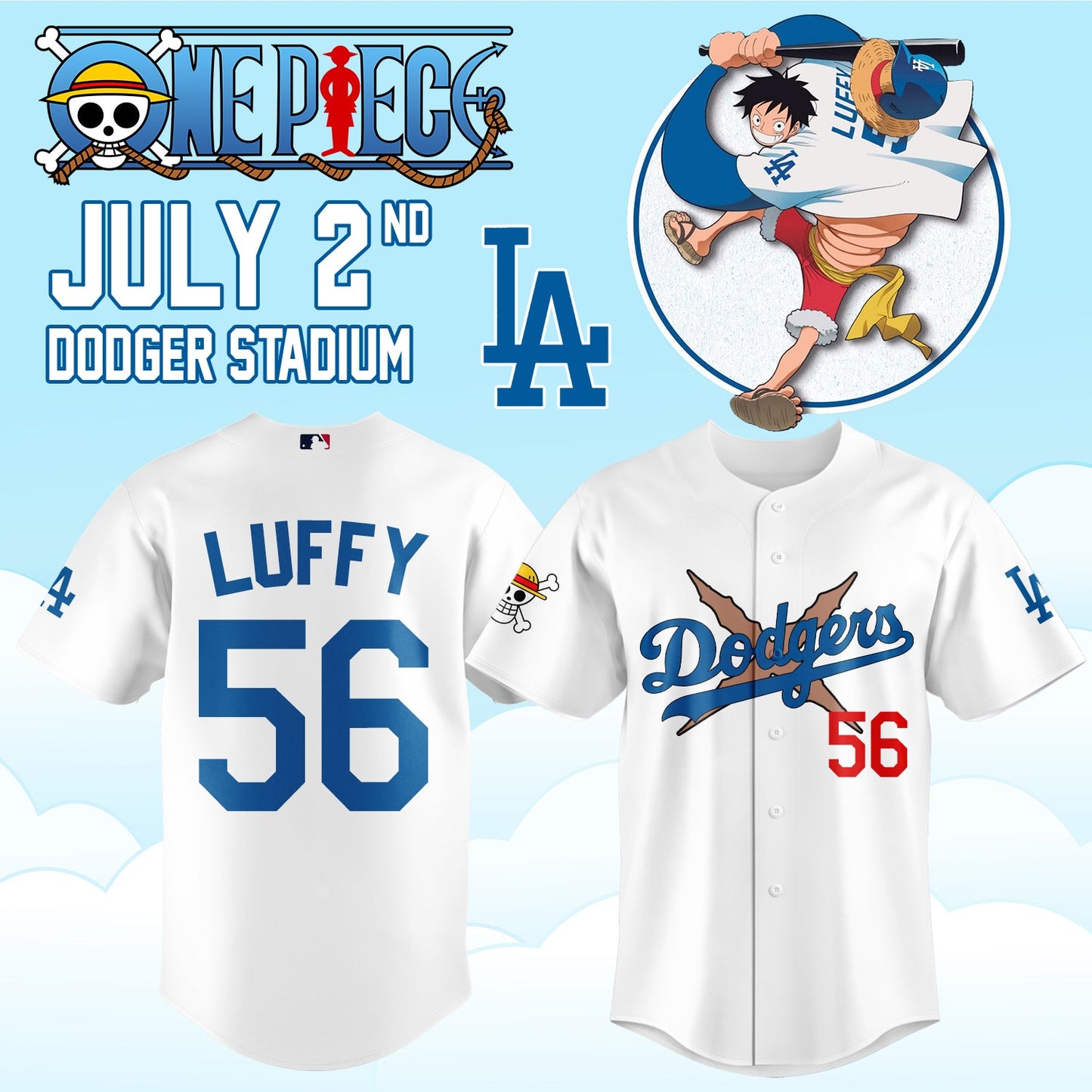 One Piece Night x Los Angeles Dodgers 2026 Edition Jersey