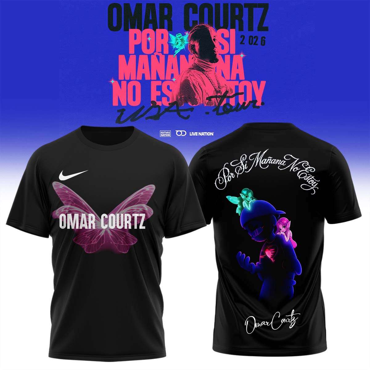 ,,.Omar Courtz “Por Si Mañana No Estoy” World Tour 2026 Signed – Shirt