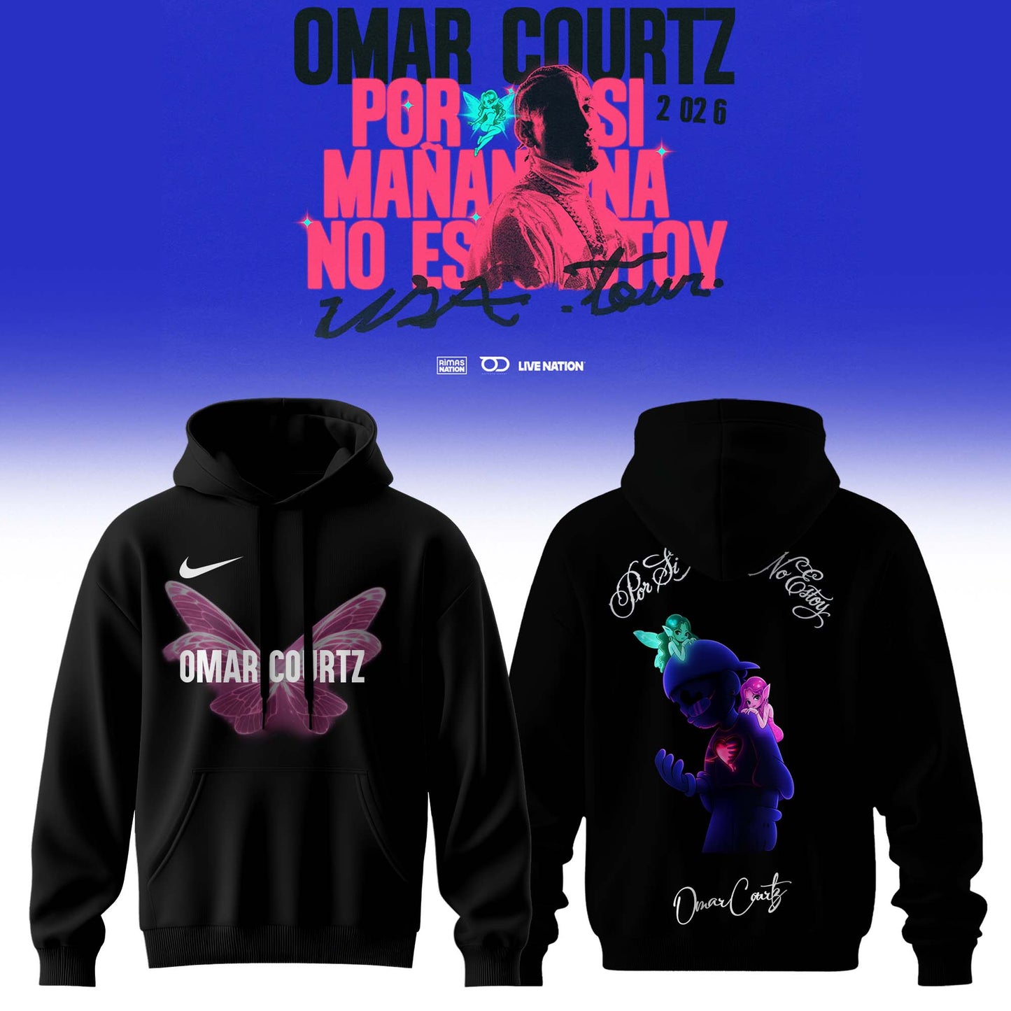 _,Omar Courtz “Por Si Mañana No Estoy” World Tour 2026 Signed – Hoodie