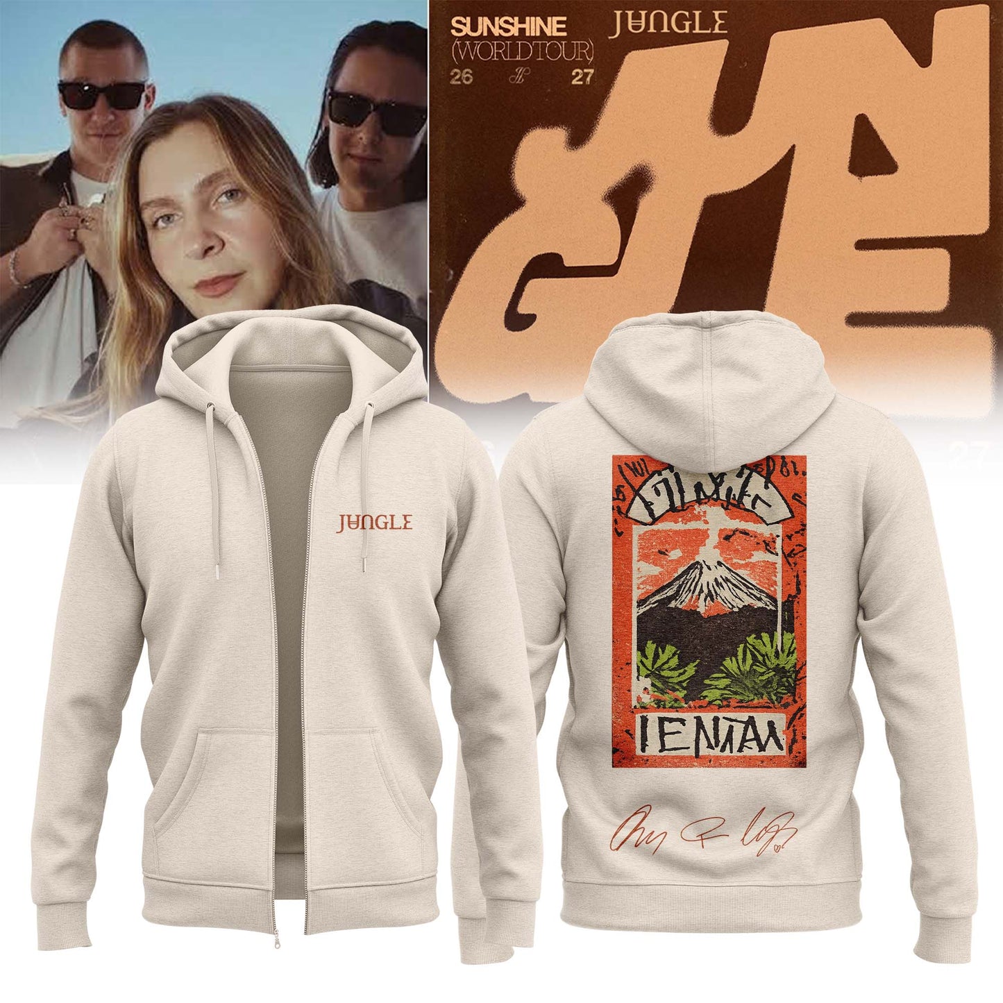 ,,,.Jungle – Sunshine World Tour 2026/27 Limited Edition Signature – Zip Hoodie
