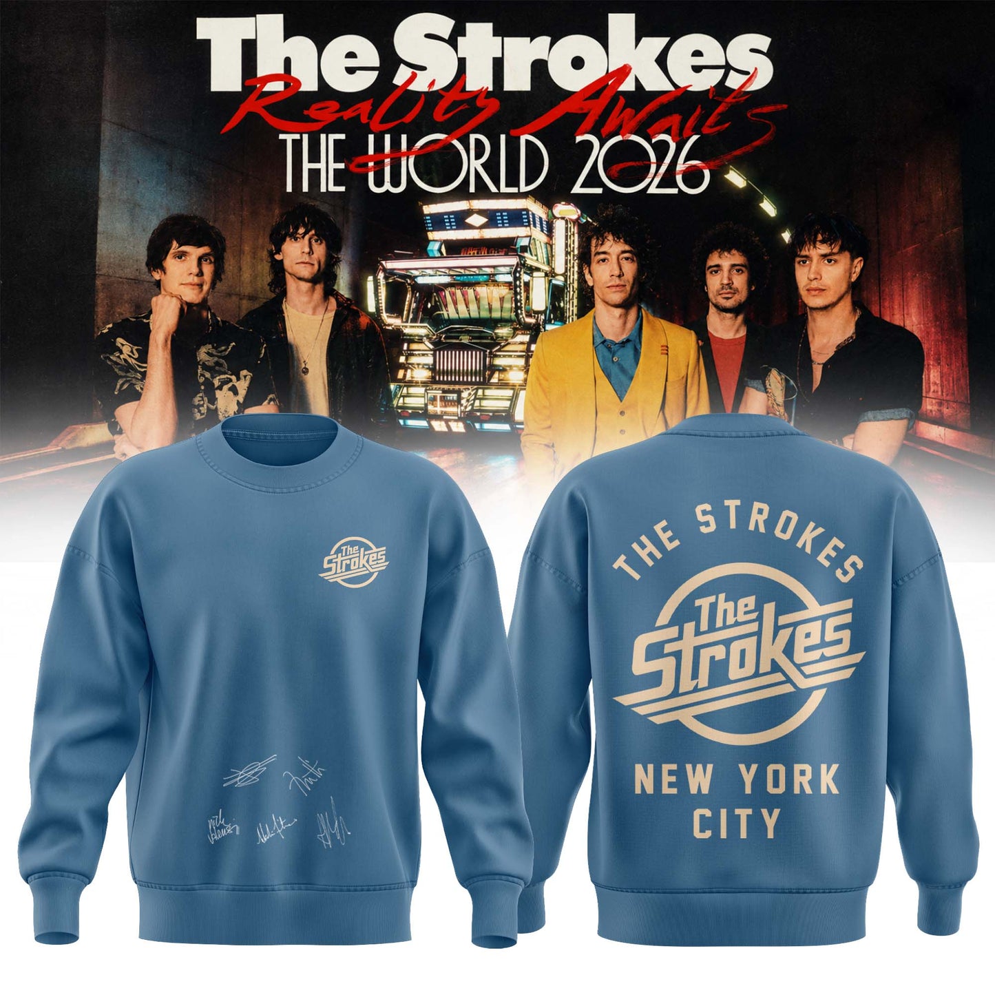 The Strokes “Reality Awaits Tour 2026” Signature Limited Edition – Sweatshirt