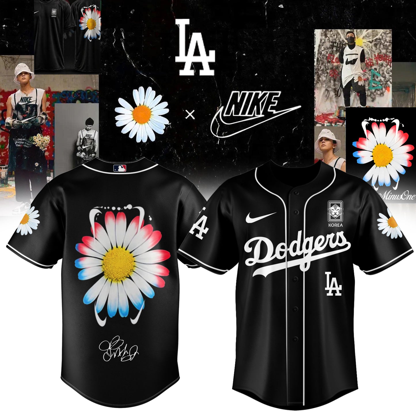 ..G-Dragon’s PEACEMINUSONE x Baseball Fullteam Jersey