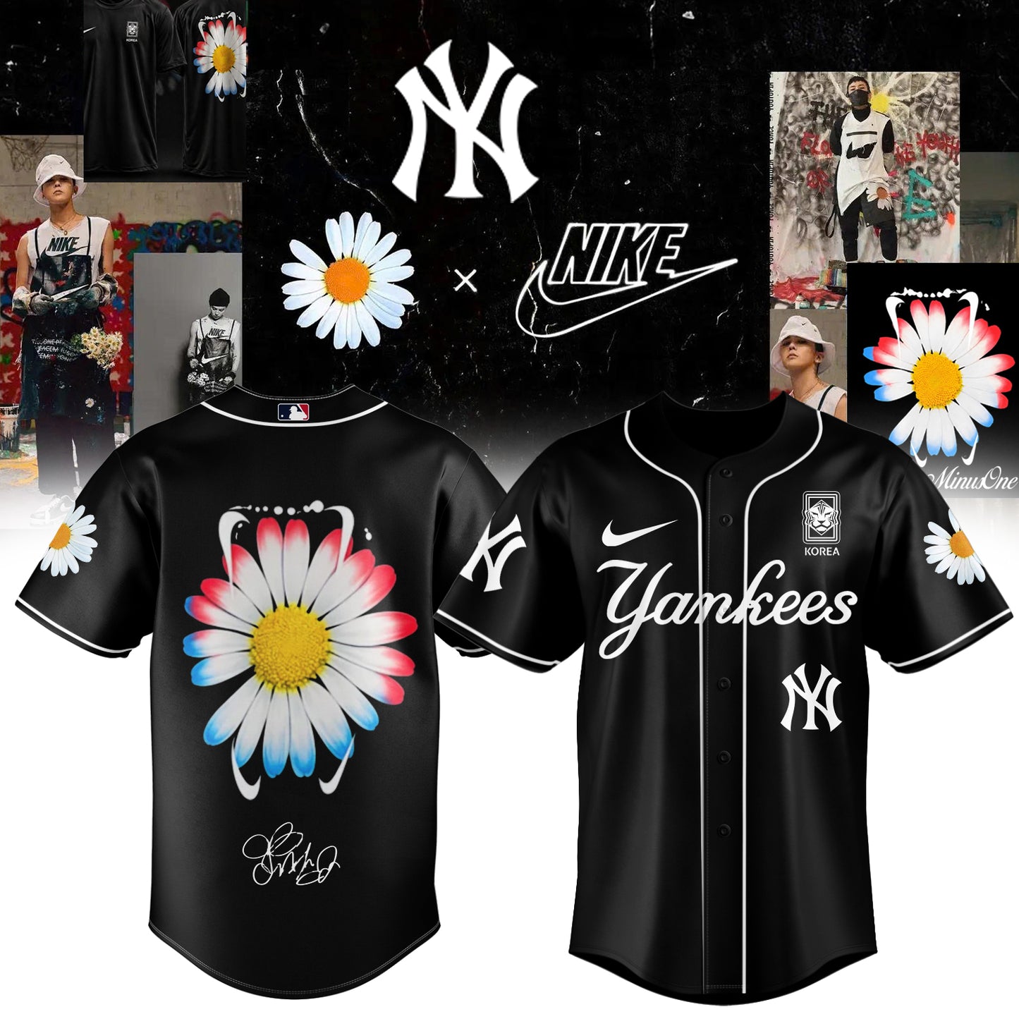 ..G-Dragon’s PEACEMINUSONE x Baseball Fullteam Jersey