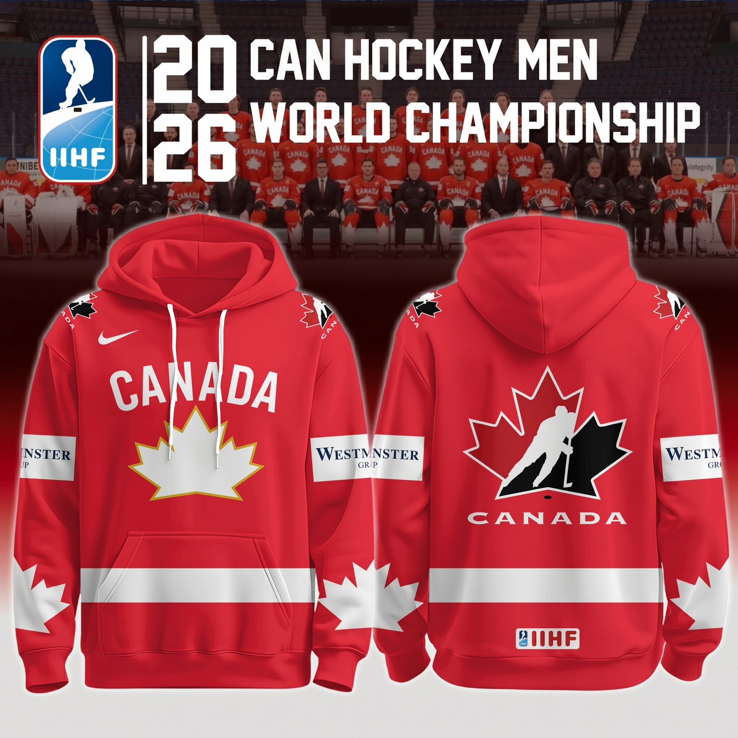Hockey Canada IIHF 2026 World Championship Hoodie Limited Edition Red