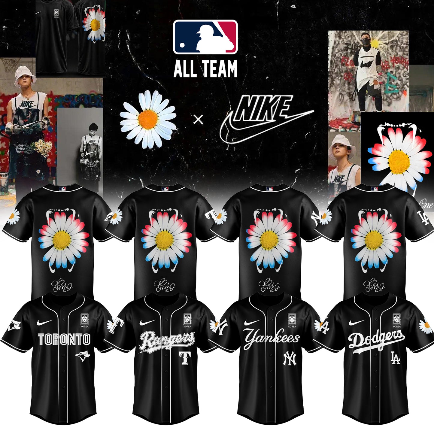 ..G-Dragon’s PEACEMINUSONE x Baseball Fullteam Jersey