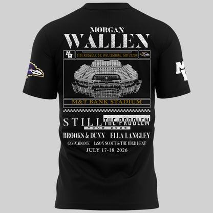 Special New Edition Baltimore Ravens x Morgan Wallen Black Tshirt 2026