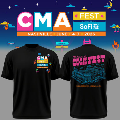 Limited Edition CMA FEST Nissan Stadium Black Tshirt 2026