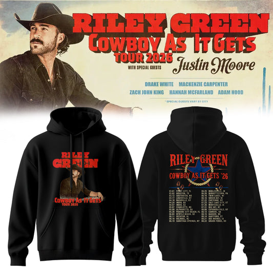 Riley Green’s Cowboy As It Gets Tour 2026 Hoodie