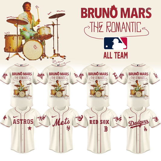 ,,Baseball X Bruno Mars ”The Romantic Tour 2026” Limited Edition Signature – Jersey 2