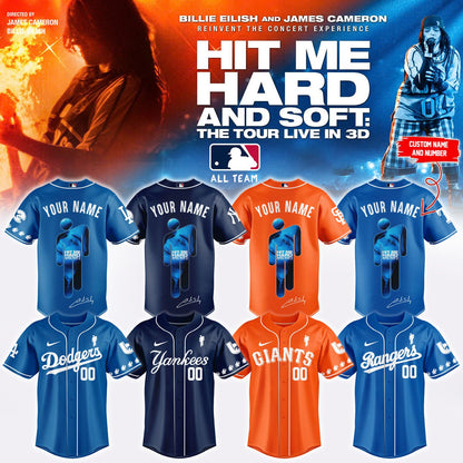 .Baseball x Billie Eilish HIT ME HARD AND SOFT: THE TOUR Jersey 8 (Custom Name & Number)
