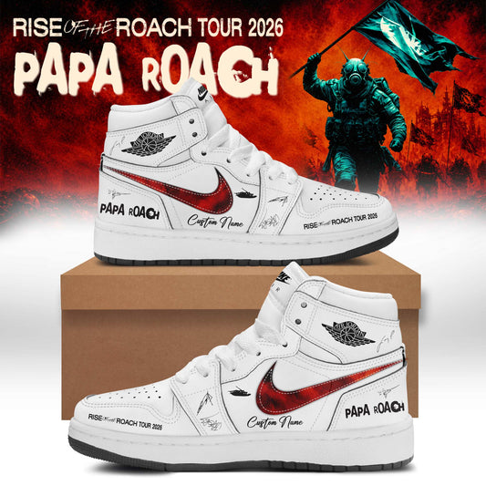 ,,Papa Roach “Rise of the Roach Tour” 2026 Signed – Shoes 1-1